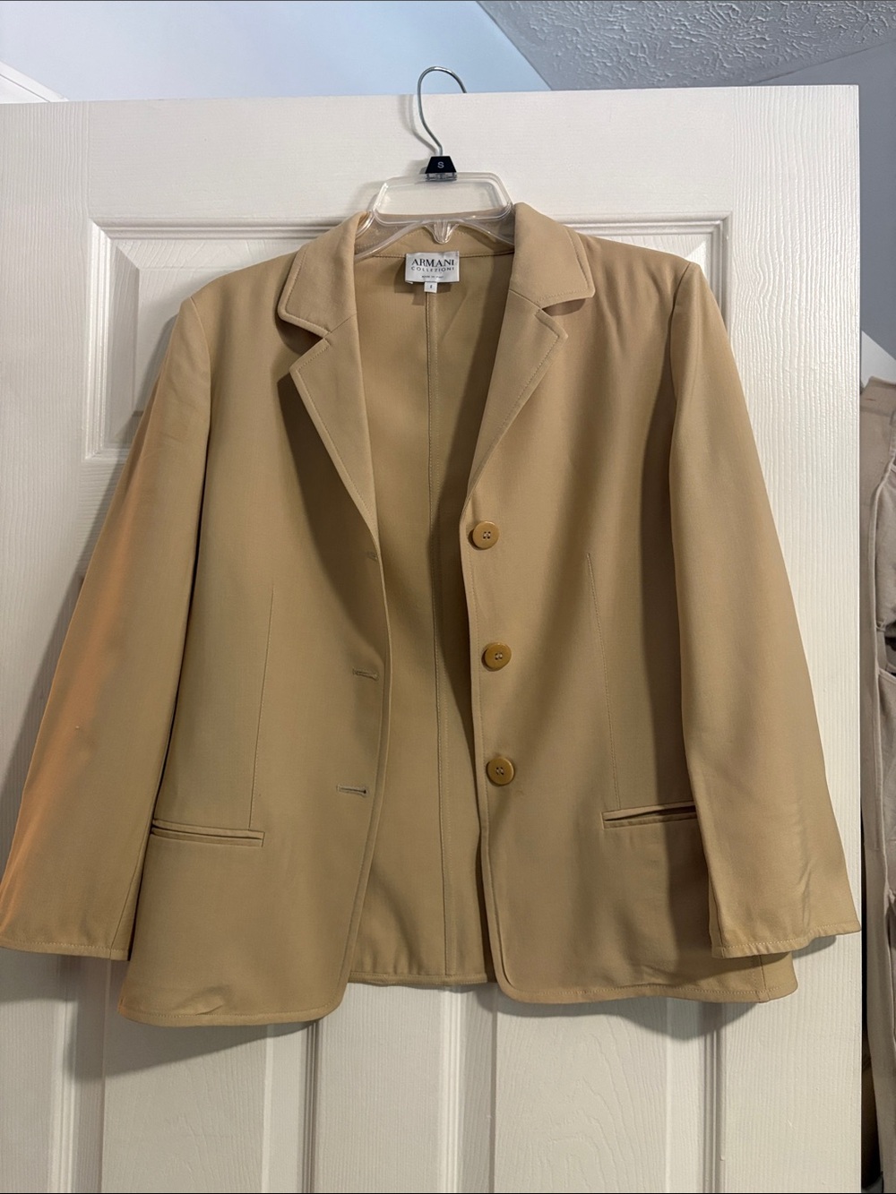 Armani Collezioni Women's Beige Blazer Jacket